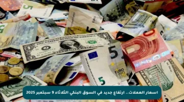 أسعار العملات.. ارتفاع جديد في السوق البنكي الثلاثاء 9 سبتمبر 2025